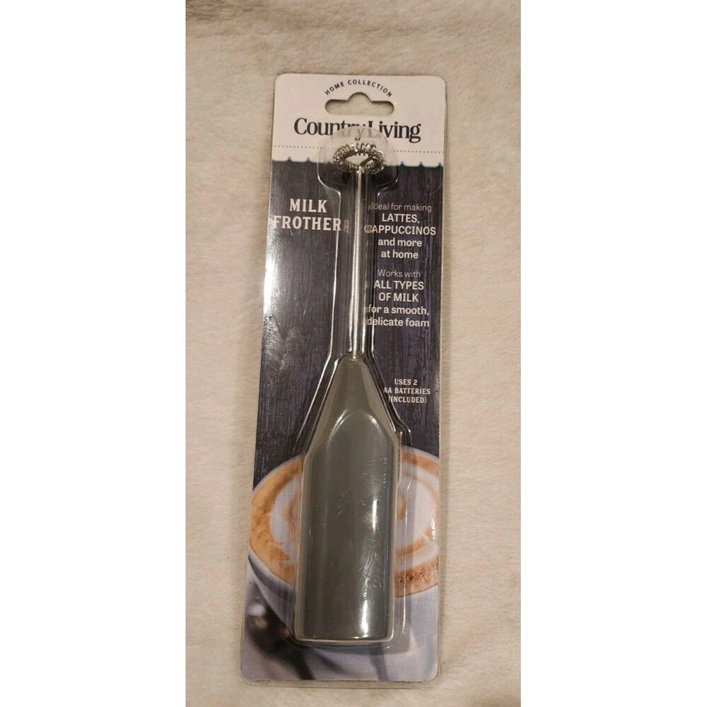 Milk Frother by Country Living Battery Powered Gray Works